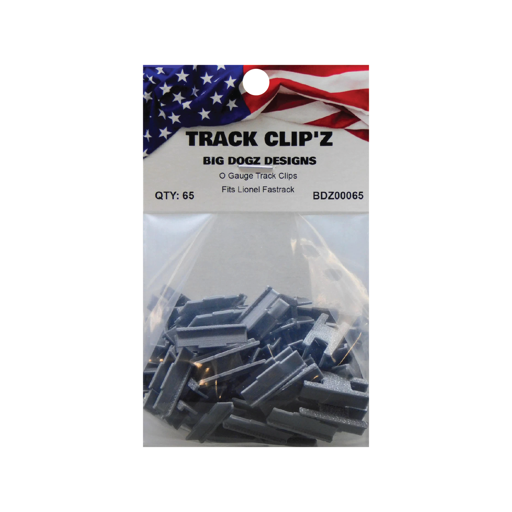 Big Dogz Designs Track Clip’z For Lionel Fastrack 65 Count | BDZ00065